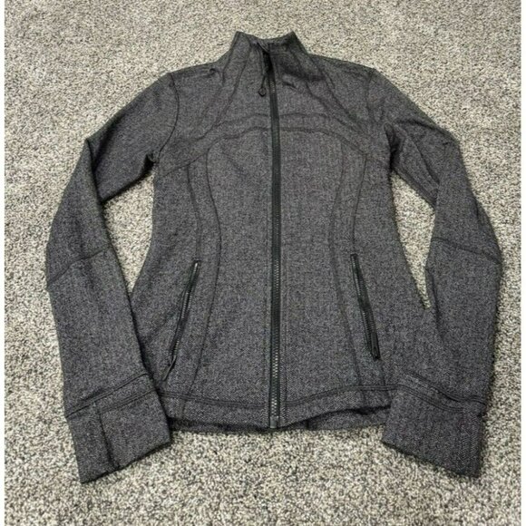 Lululemon Define Jacket Heathered Herringbone Heathered Black Size 6 EUC - Picture 2 of 5